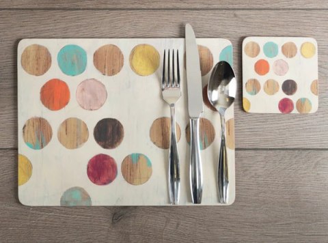 Kropki Retro Podkładki duże 4 szt.