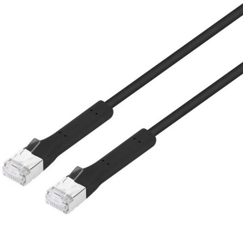 INTELLINET Patchcord Cat6a F/FTP 1 m 100% Cu czarny FlexiBoot Slim 745086