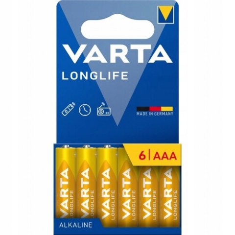 BATERIE ALKALICZNE VARTA R3 (AAA) LONGLIFE 6szt NEW