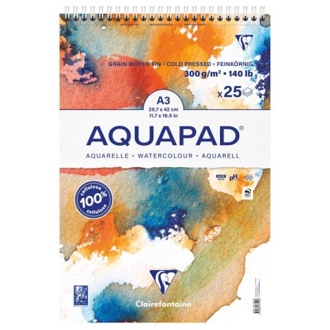 Blok akwarelowy AQUAPAD A3+, 300g, 25ark