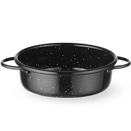 Patelnia emaliowana okrągła z uchwytami śr. 120x40 mm