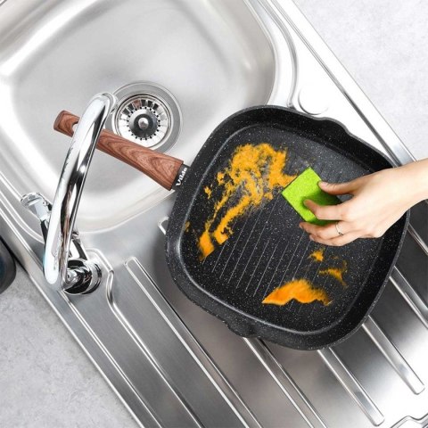 PATELNIA GRANITOWA GRILLOWA 28x28cm BLACK&WOOD 199056