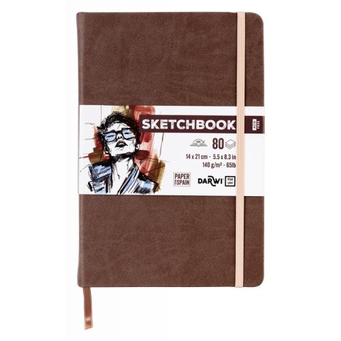 Szkicownik DARWI 14x21 140g Brązowy