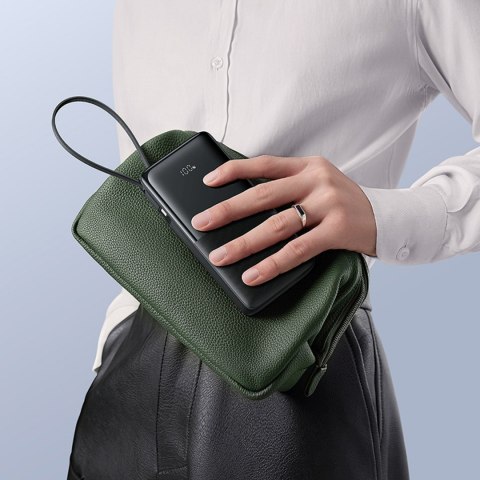 Powerbank Bipow 2 10000mah 20W z wyświetlaczem wbudowanym kablem USB-C - czarny