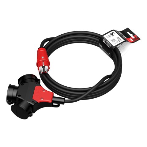 Przedł. KERG 3-GNIAZDOWY 3G2.5 5M CZARNY H05RRF guma EPR