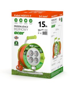 Przedł.ZWIJANY ACAR PZ-4Z/OTM H05VV-F 3Gx1.0 15M Z STYK. OCHR. POMARAŃCZOWY M01897