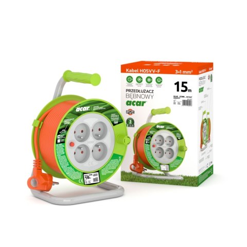 Przedł.ZWIJANY ACAR PZ-4Z/OTM H05VV-F 3Gx1.0 15M Z STYK. OCHR. POMARAŃCZOWY M01897