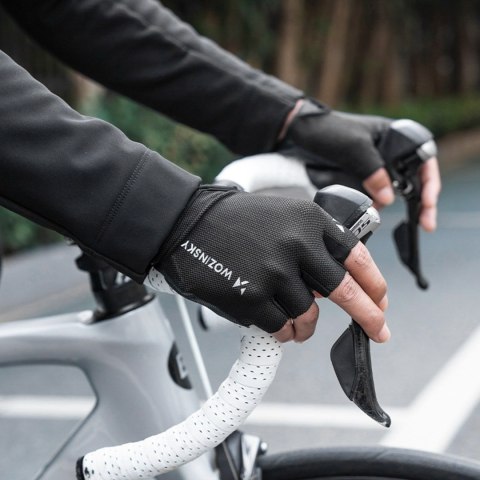 Rękawiczki rowerowe bez palców antypoślizgowe rozmiar XL - czarne