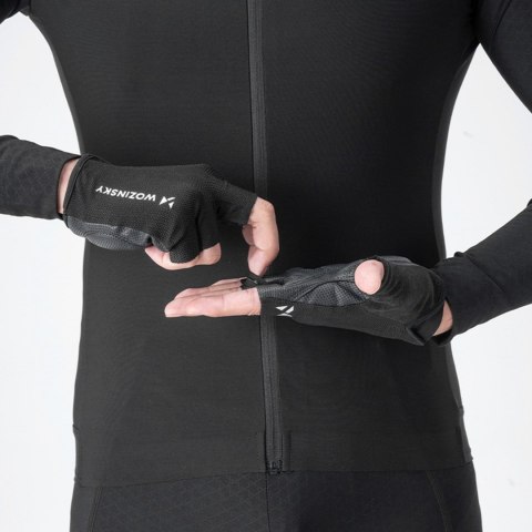 Rękawiczki rowerowe bez palców antypoślizgowe rozmiar M - czarne