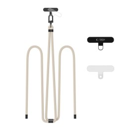 Smycz zawieszka do smartfona z regulowanym sznurkiem - beżowa