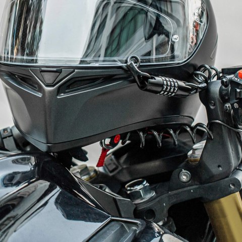 Blokada zapięcie zabezpieczenie do roweru kasku na szyfr kod - czarna