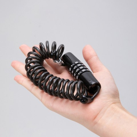 Blokada zapięcie zabezpieczenie do roweru kasku na szyfr kod - czarna