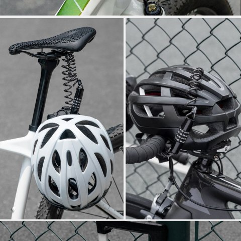 Blokada zapięcie zabezpieczenie do roweru kasku na szyfr kod - czarna