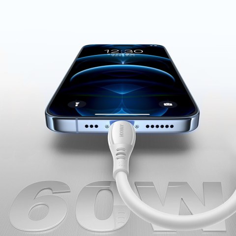 Kabel przewód USB-C S-A59 Vibrant Series 60W 1.2m - biały