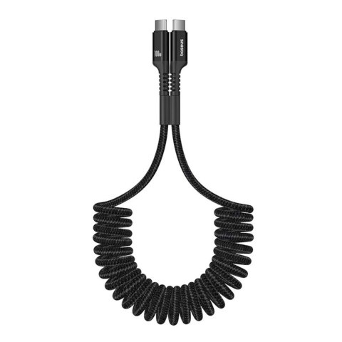 Kabel przewód spiralny USB-C Fish-Eye 100W 1m - czarny