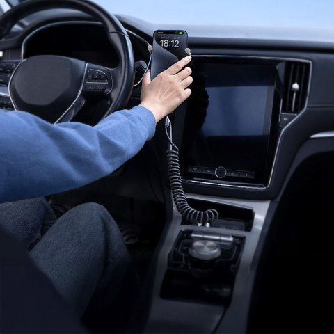 Kabel przewód spiralny USB-C Fish-Eye 100W 1m - czarny