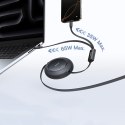 Kabel przewód zwijany 2w1 USB-C 100W 1.2m - czarny