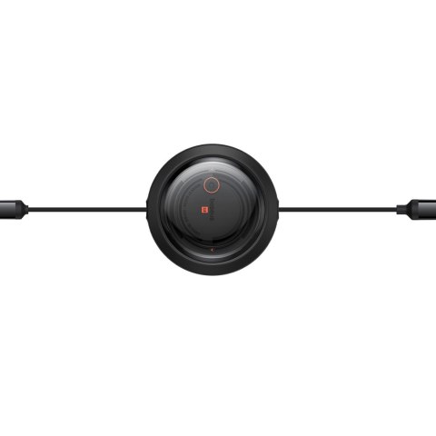 Kabel przewód zwijany 3w1 USB-A - MicroUSB/Lightning/USB-C 100W 1.1m - czarny