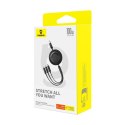 Kabel przewód zwijany 3w1 USB-A - MicroUSB/Lightning/USB-C 100W 1.1m - czarny