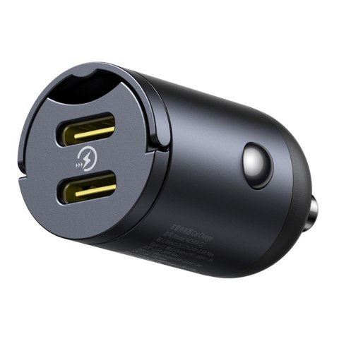 Ładowarka samochodowa 2xUSB-C 30W - czarna