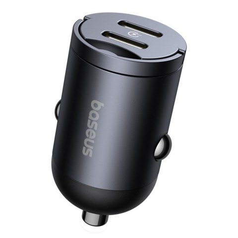 Ładowarka samochodowa 2xUSB-C 30W - czarna
