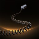 Ładowarka samochodowa USB-C z wbudowanym spiralnym kablem USB-C 30W - czarna