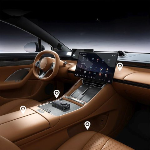 Ładowarka samochodowa ze zwijanym kablem do 6 urządzeń 60W - czarna