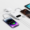 Powerbank 10000mAh z wyświetlaczem wbudowanymi kablami EnerFill FC31 22.5W - biały