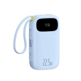 Powerbank 20000mAh z wyświetlaczem wbudowanymi kablami EnerFill FC31 22.5W - niebieski