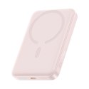Powerbank indukcyjny 10000mAh 22.5W MagSafe z kablem USB-C 20V/3A 0.3m - różowy