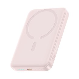 Powerbank indukcyjny 10000mAh 22.5W MagSafe z kablem USB-C 20V/3A 0.3m - różowy
