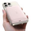 Powerbank indukcyjny 10000mAh 22.5W MagSafe z kablem USB-C 20V/3A 0.3m - różowy