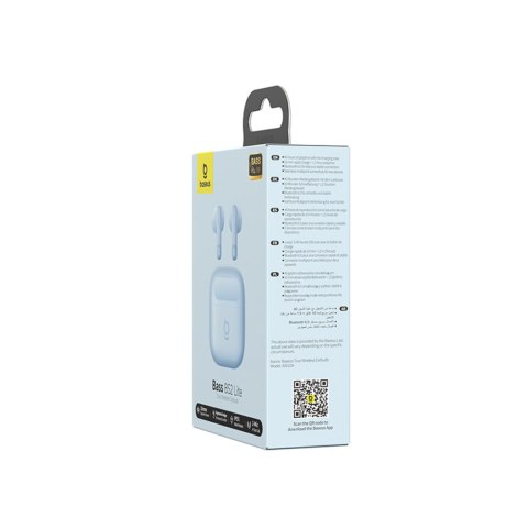 Słuchawki bezprzewodowe douszne Bass BS2 Lite TWS - niebieskie