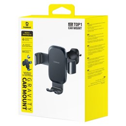 Uchwyt samochodowy grawitacyjny do smartfona na kratkę nawiewu - czarny