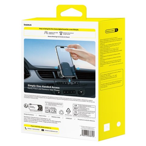 Uchwyt samochodowy grawitacyjny do smartfona na kratkę nawiewu - czarny