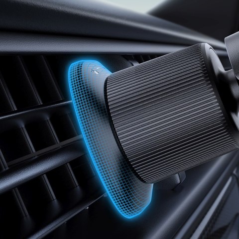 Uchwyt samochodowy grawitacyjny do smartfona na kratkę nawiewu - czarny