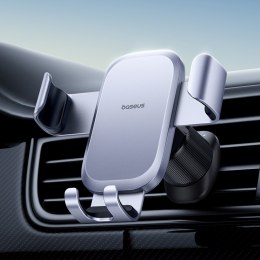 Uchwyt samochodowy grawitacyjny do smartfona na kratkę nawiewu - szary