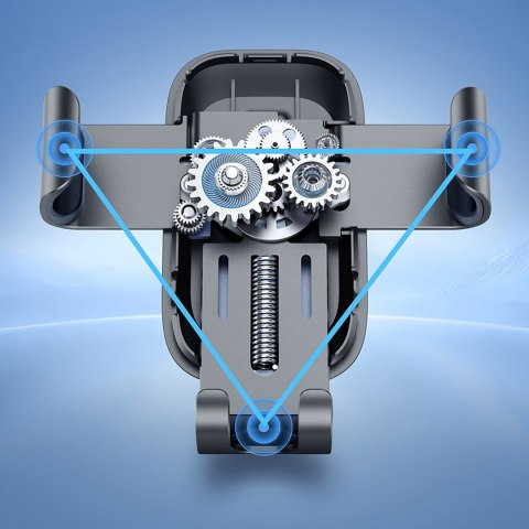 Uchwyt samochodowy grawitacyjny do smartfona na kratkę nawiewu - szary