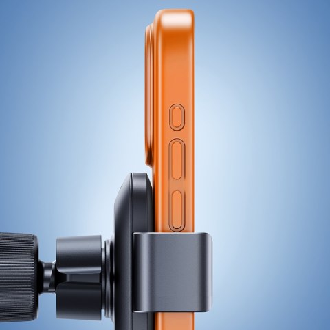 Uchwyt samochodowy grawitacyjny do smartfona na kratkę nawiewu - szary