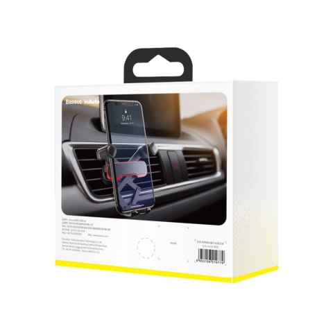 Uchwyt samochodowy grawitacyjny do telefonu na kratkę nawiewu - czarny