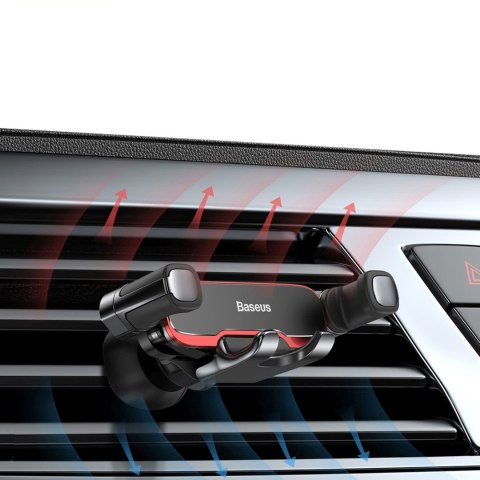 Uchwyt samochodowy grawitacyjny do telefonu na kratkę nawiewu - czarny