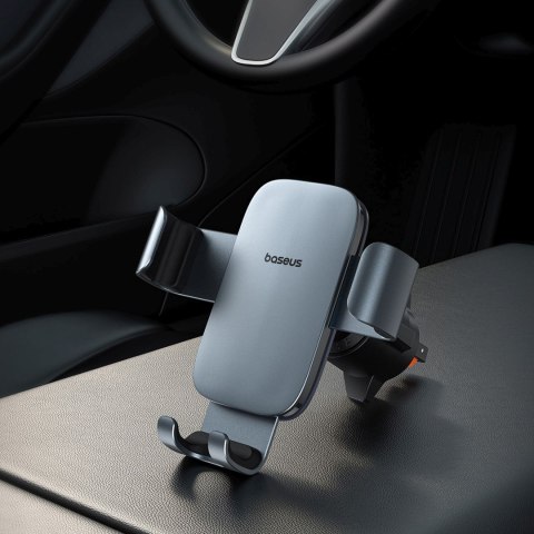 Uchwyt samochodowy grawitacyjny do telefonu na kratkę nawiewu - szary