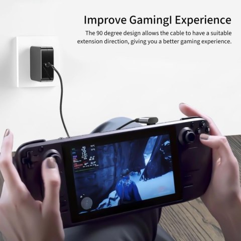 Adapter kątowy przejściówka USB-C - szary