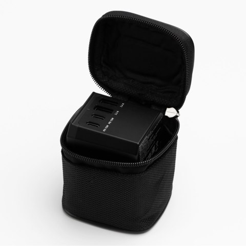 Adapter podróżny przejściówka do gniazdek EU UK US AUS USB-C USB-A GaN 70W - czarny