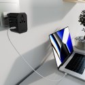Adapter podróżny przejściówka do gniazdek EU UK US AUS USB-C USB-A GaN 70W - czarny