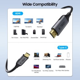 Kabel przewód USB-C - HDMI UltraBoost 60Hz 180cm - czarny
