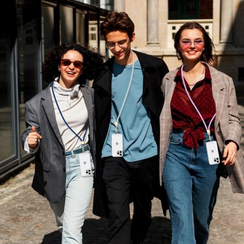 Smycz pasek do smartfona regulowany - szary