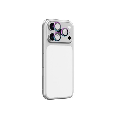 Szkło na aparat do iPhone 17 Pro / Pro Max z tęczową ramką aluminiową Lens Glass