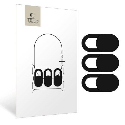 Zaślepka zasłona na kamerę w laptopie czarna - 3 szt.