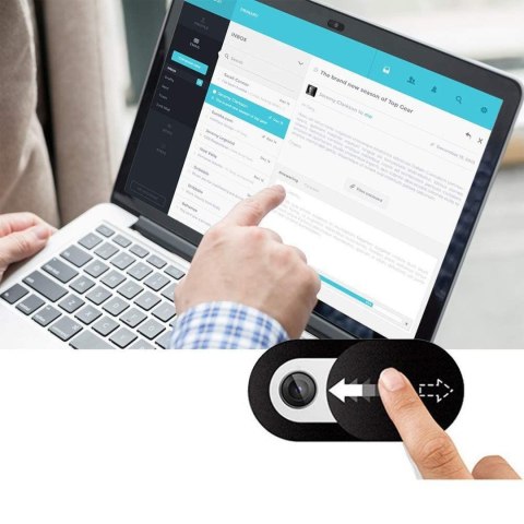 Zaślepka zasłona na kamerę w laptopie czarna - 3 szt.